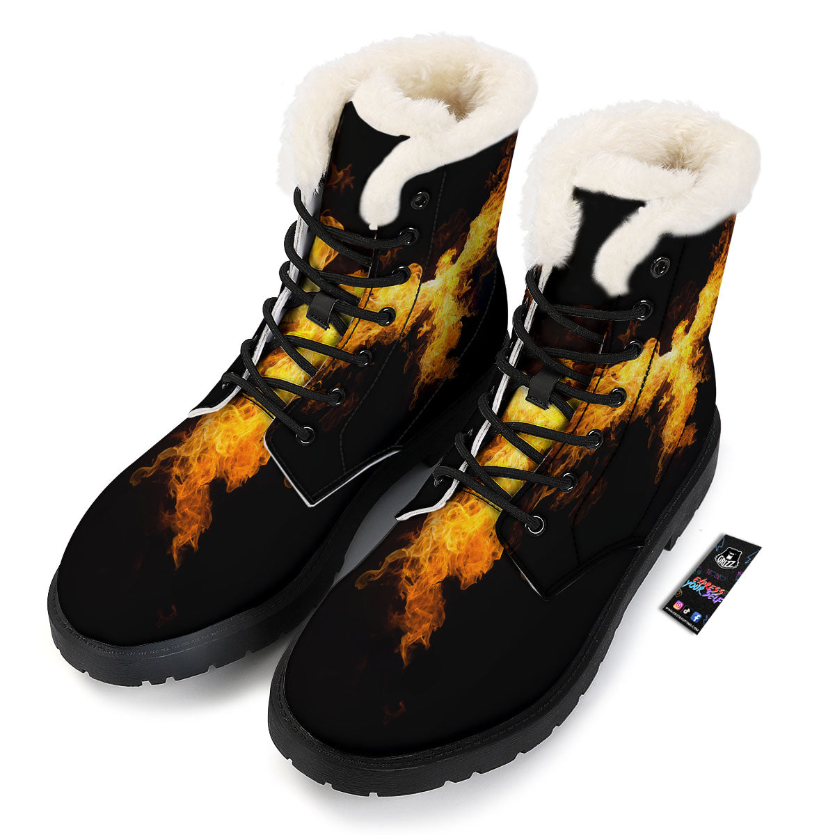 Firebird Phoenix Print Winter Boots-grizzshop