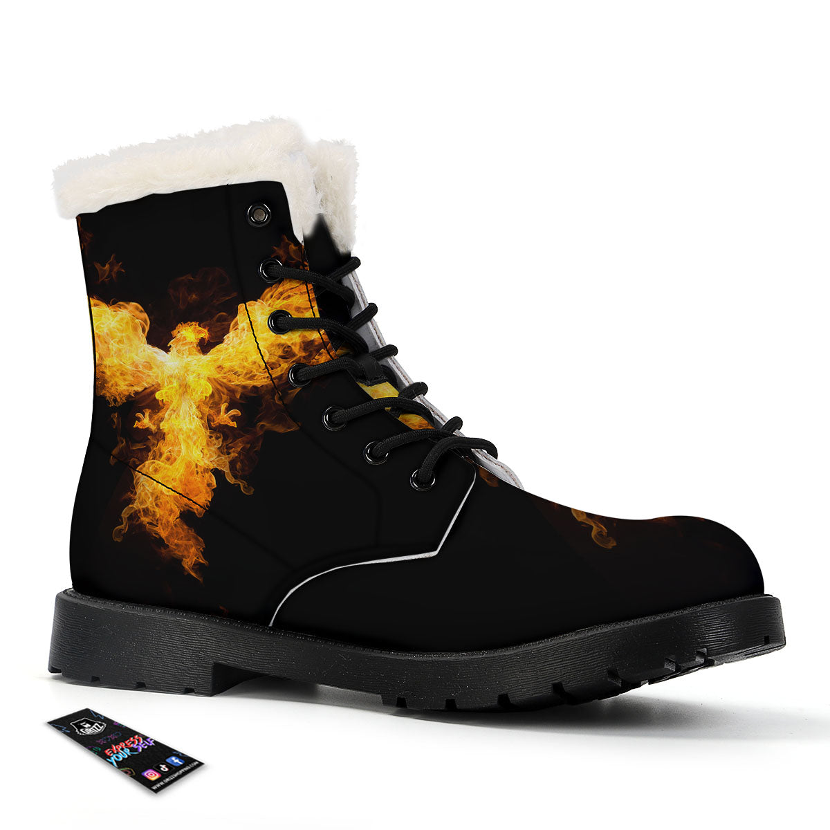 Firebird Phoenix Print Winter Boots-grizzshop