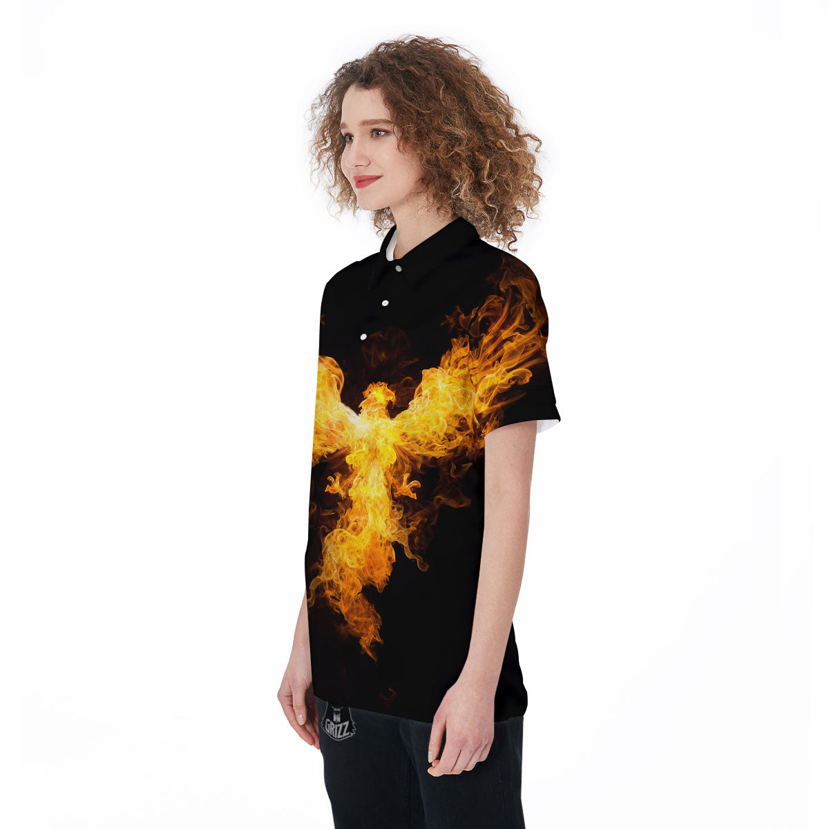 Firebird Phoenix Print Women's Golf Shirts-grizzshop
