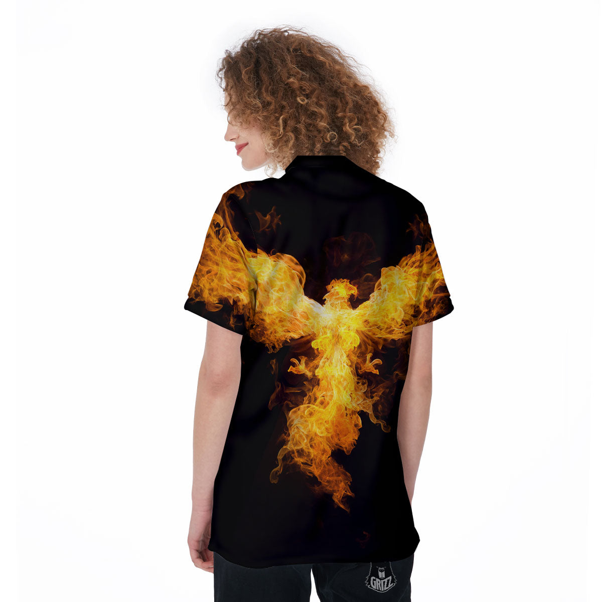 Firebird Phoenix Print Women's Golf Shirts-grizzshop