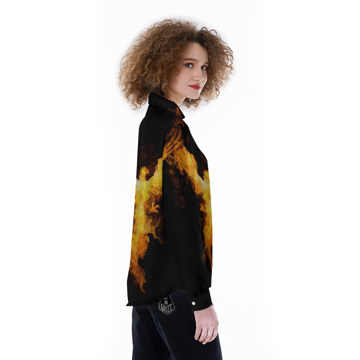 Firebird Phoenix Print Women's Long Sleeve Shirts-grizzshop
