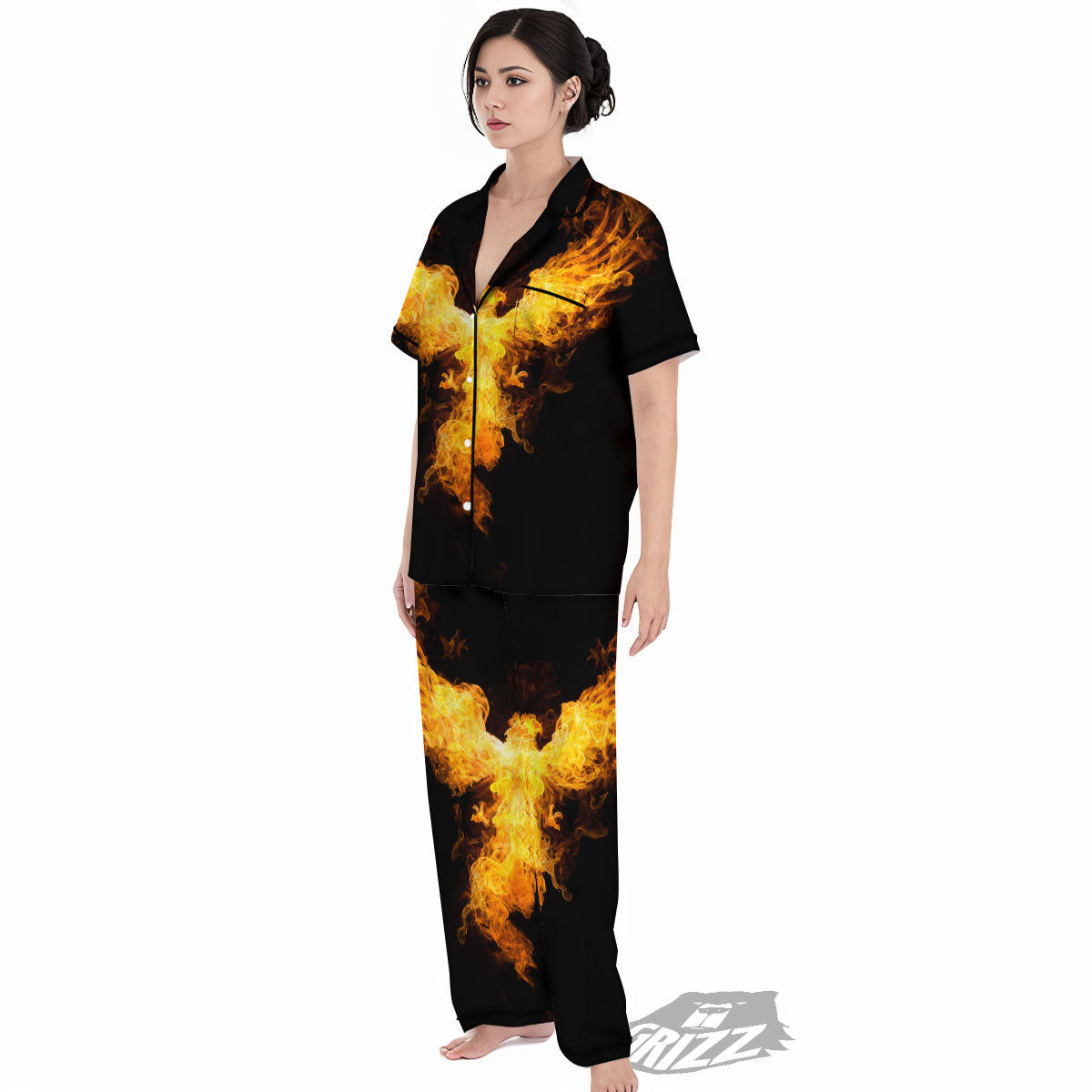 Firebird Phoenix Print Women's Pajamas Set-grizzshop