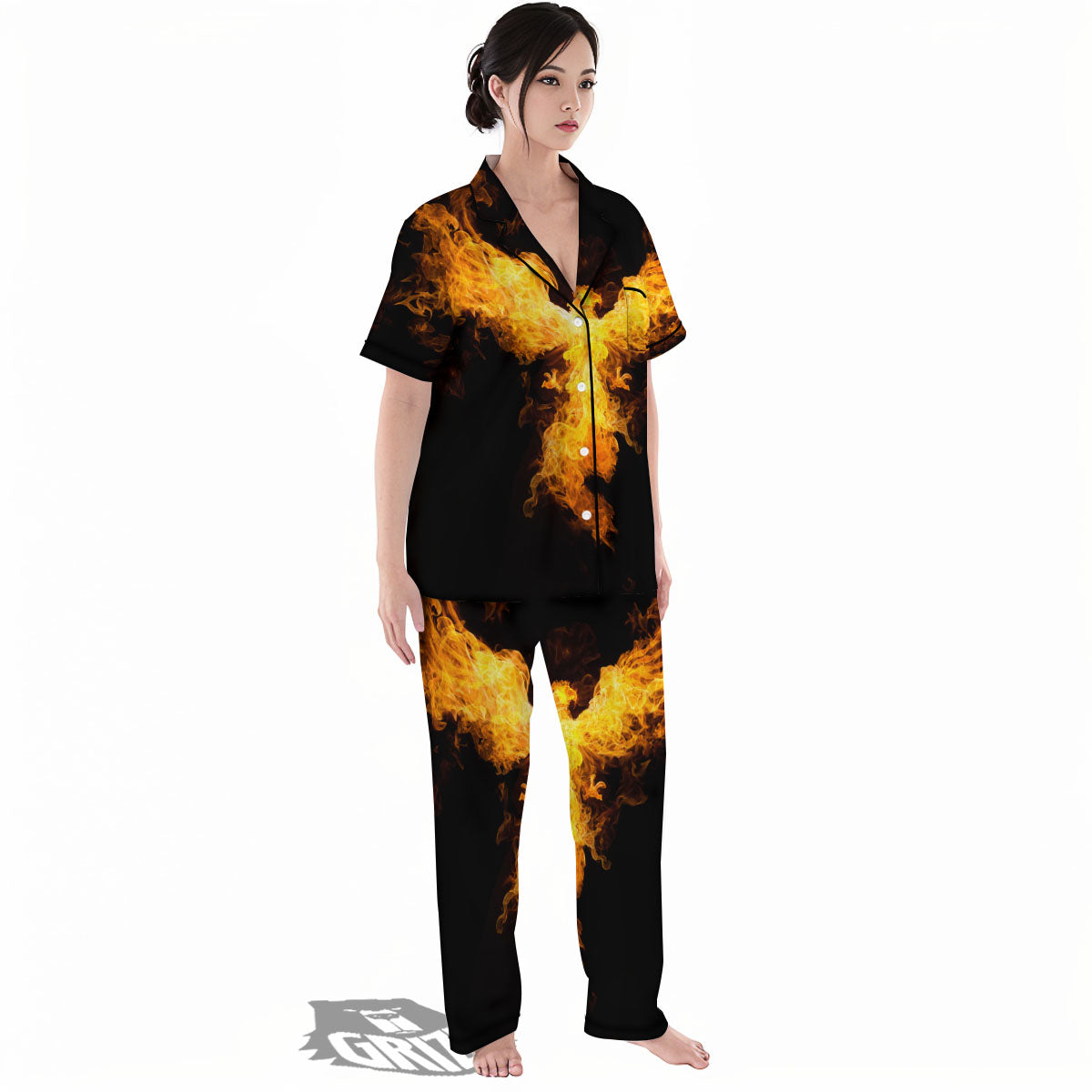 Firebird Phoenix Print Women's Pajamas Set-grizzshop