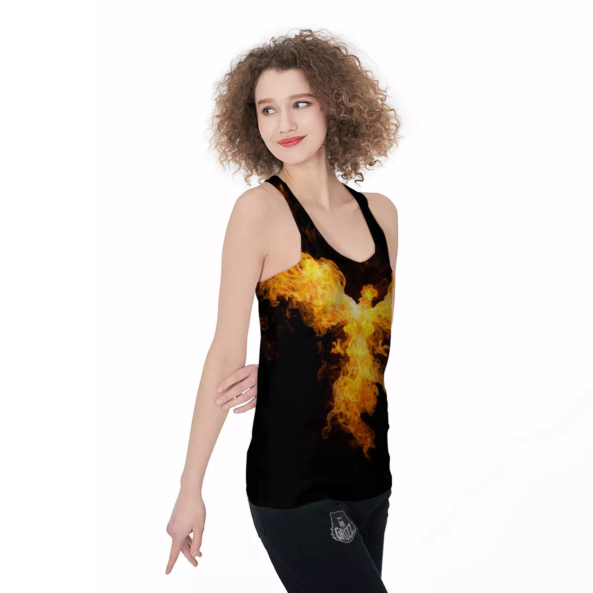 Firebird Phoenix Print Women's Racerback Tank Top-grizzshop