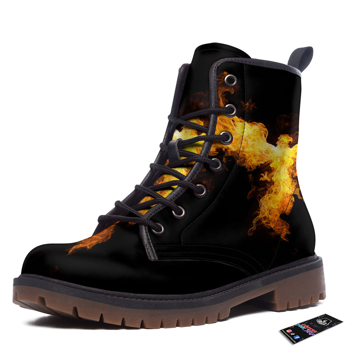 Firebird Phoenix Print Work Boots-grizzshop