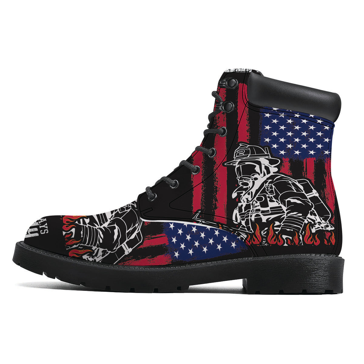 Firefighter Emblem American Print Boots-grizzshop
