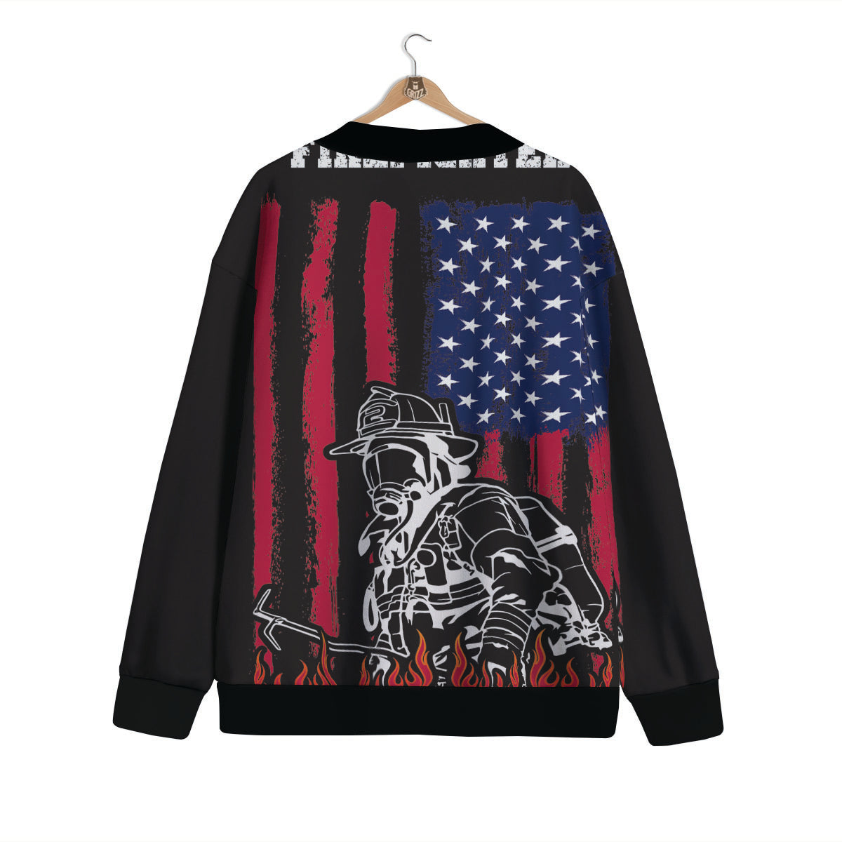 Firefighter Emblem American Print Cardigan-grizzshop