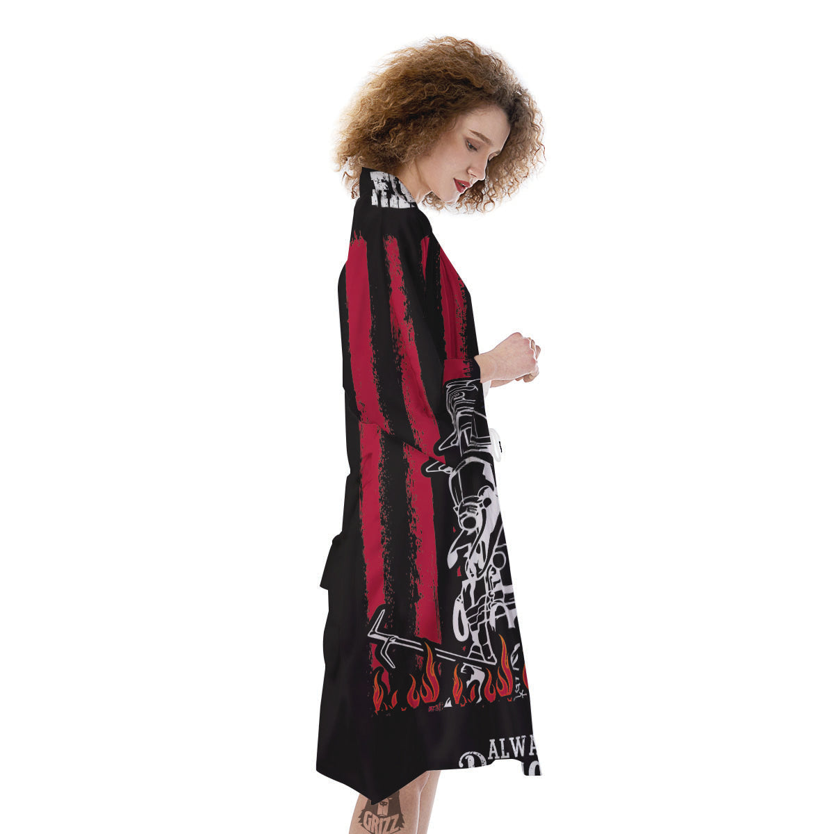Firefighter Emblem American Print Kimono-grizzshop