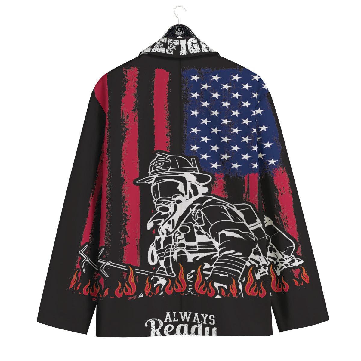 Firefighter Emblem American Print Men's Sport Coat-grizzshop