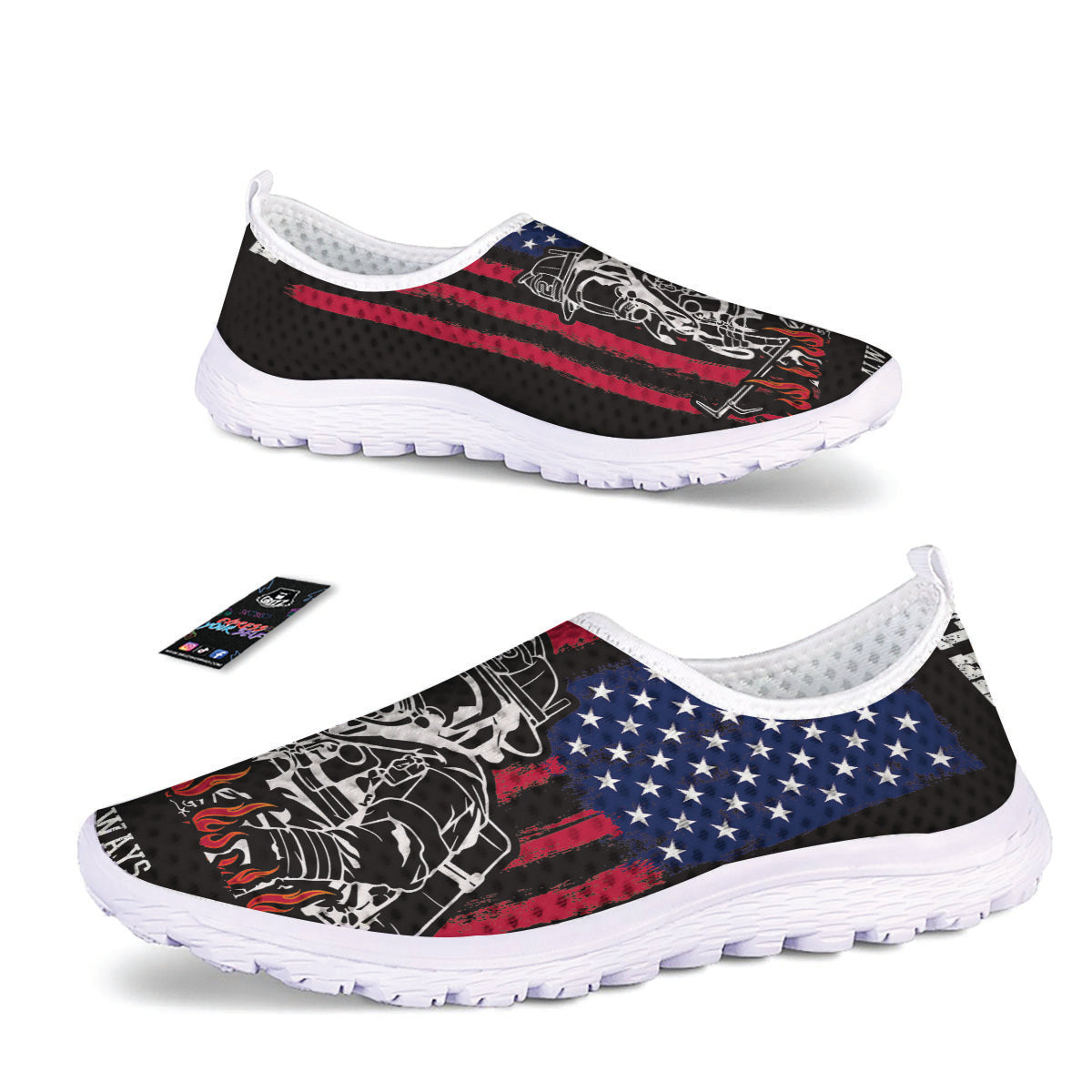 Firefighter Emblem American Print Nurse Shoes-grizzshop