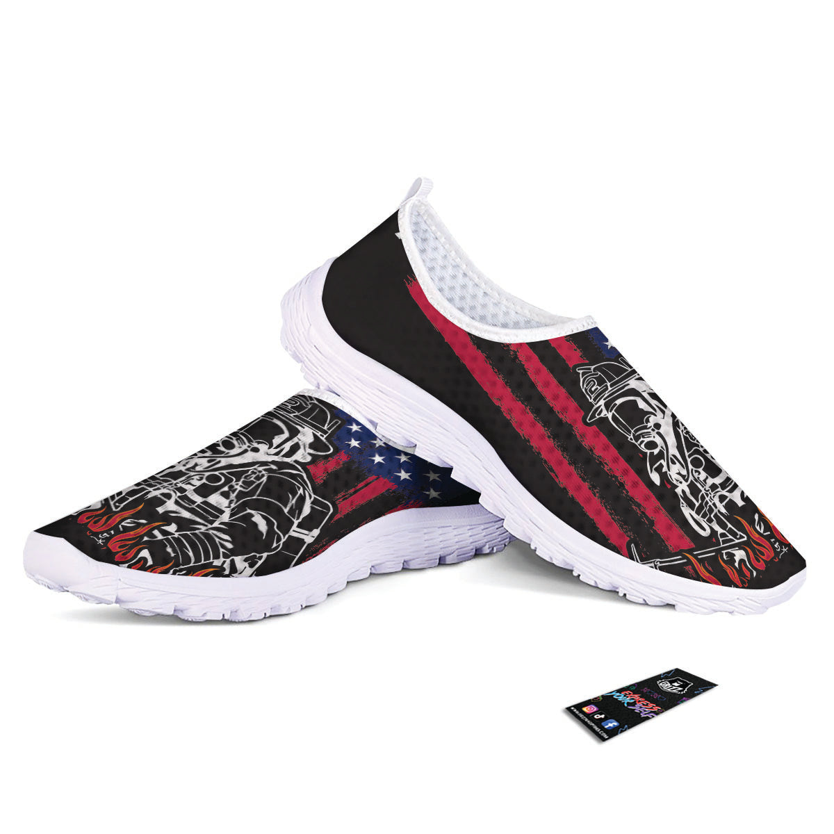 Firefighter Emblem American Print Nurse Shoes-grizzshop