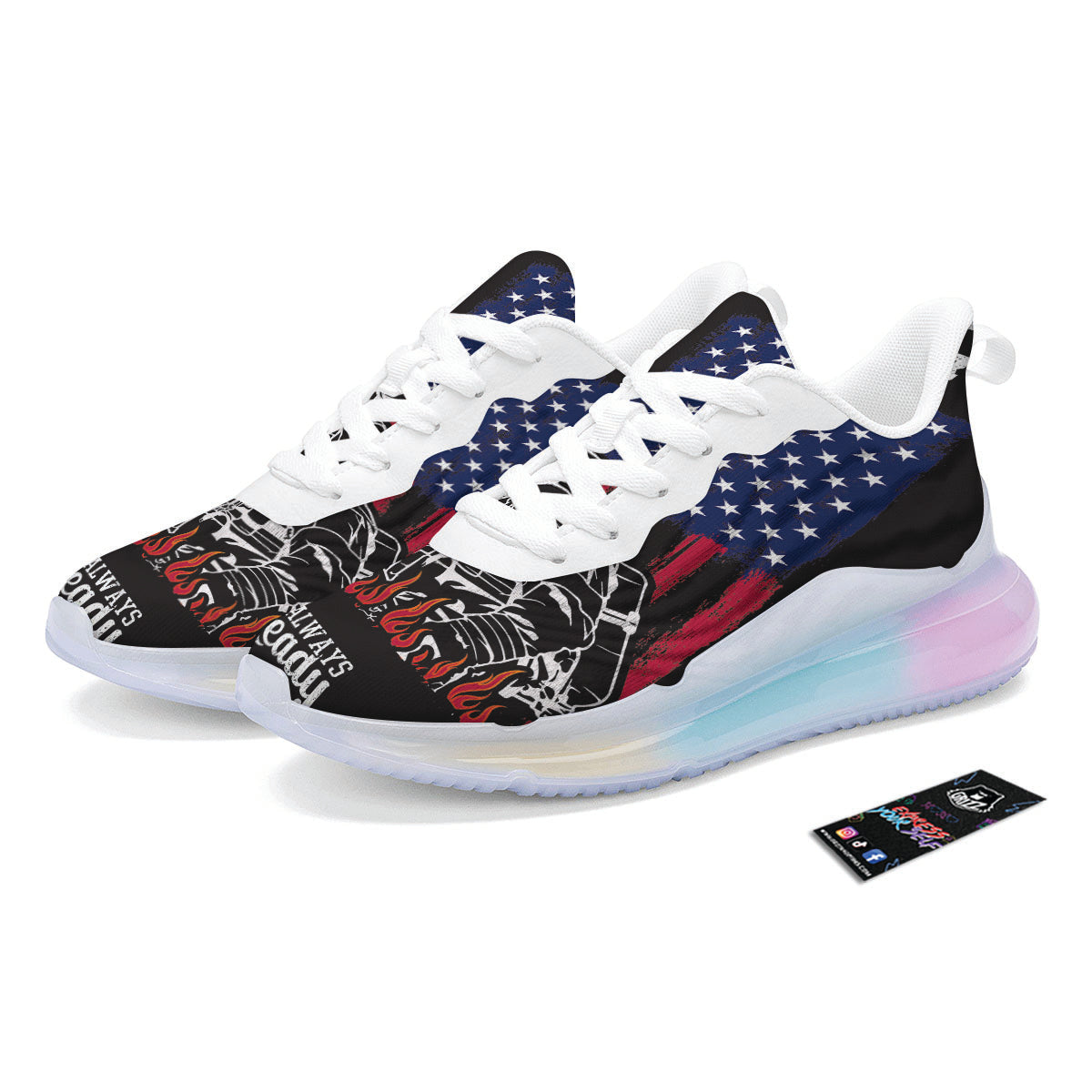 Firefighter Emblem American Print Running Sneakers-grizzshop