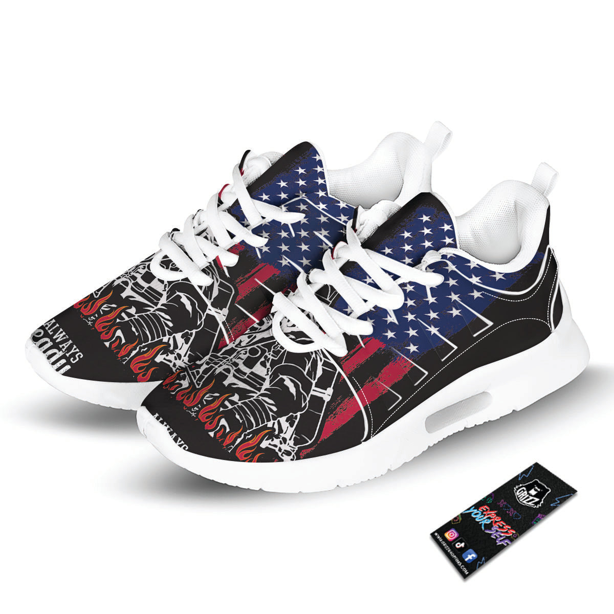 Firefighter Emblem American Print Tennis Shoes-grizzshop