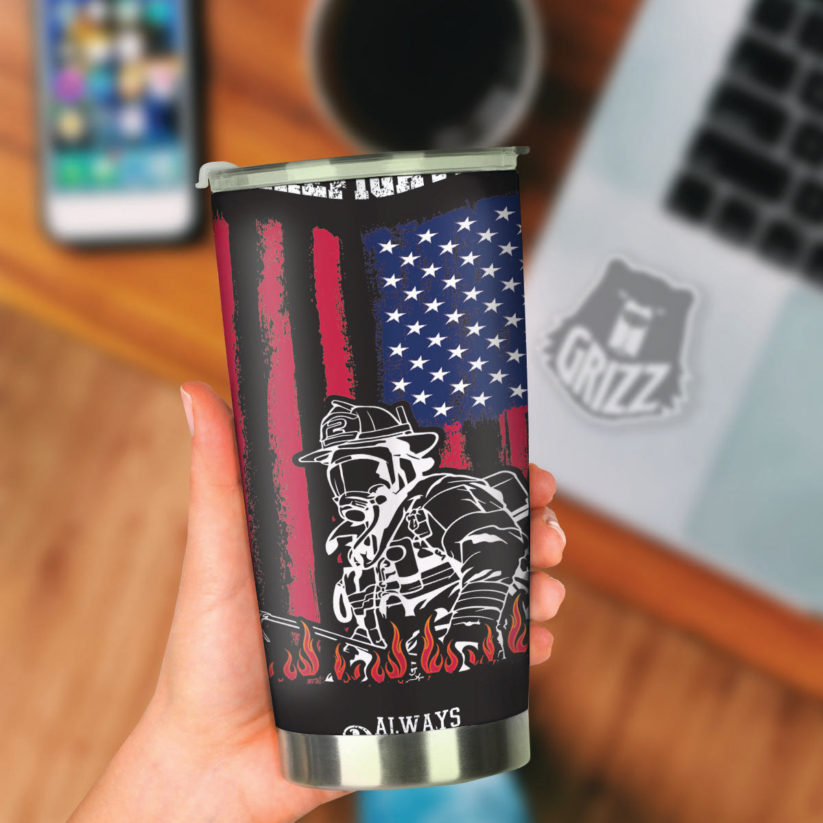 Firefighter Emblem American Print Tumbler-grizzshop