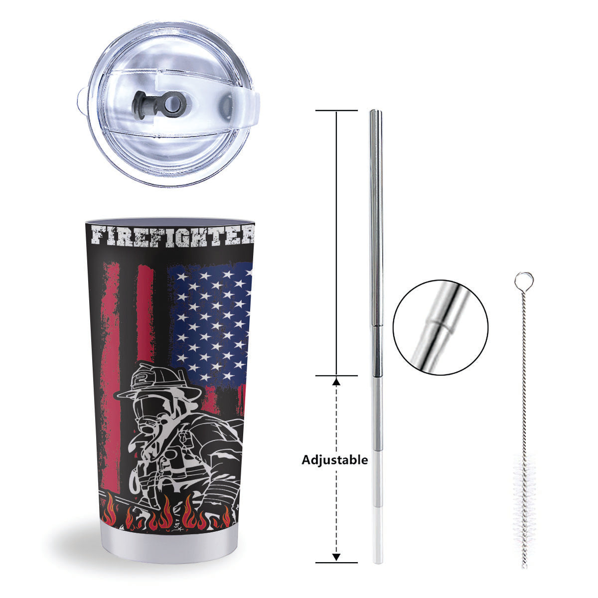 Firefighter Emblem American Print Tumbler-grizzshop