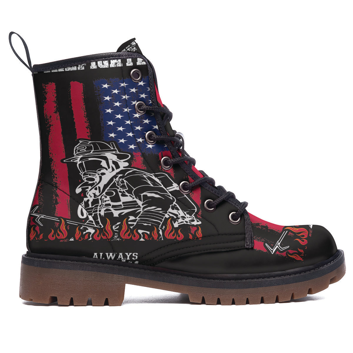 Firefighter Emblem American Print Work Boots-grizzshop