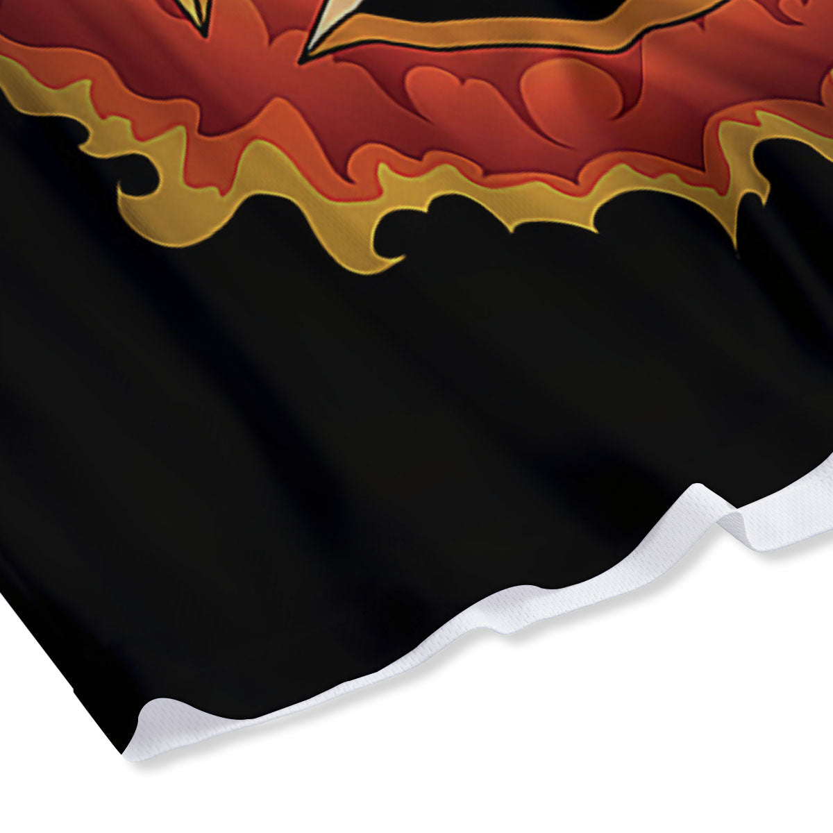 Firefighter Emblem Flaming Print Mesh Shorts