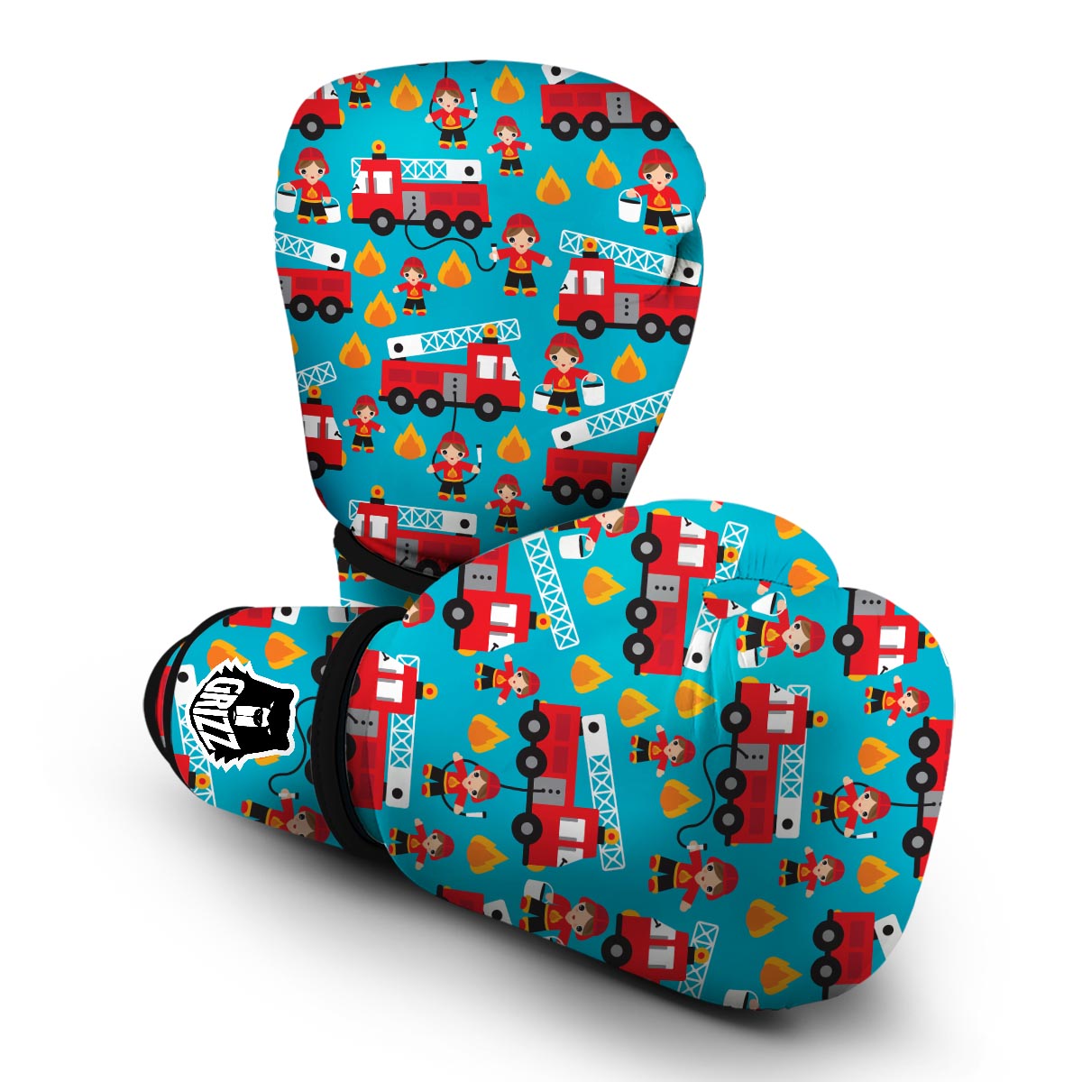 Firefighter Pattern Print Boxing Gloves-grizzshop