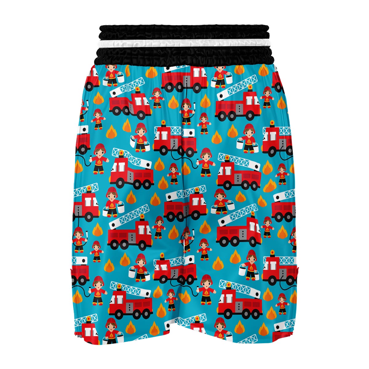 Firefighter Pattern Print Boxing Shorts-grizzshop