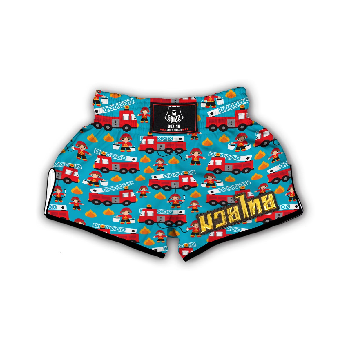 Firefighter Pattern Print Muay Thai Boxing Shorts-grizzshop