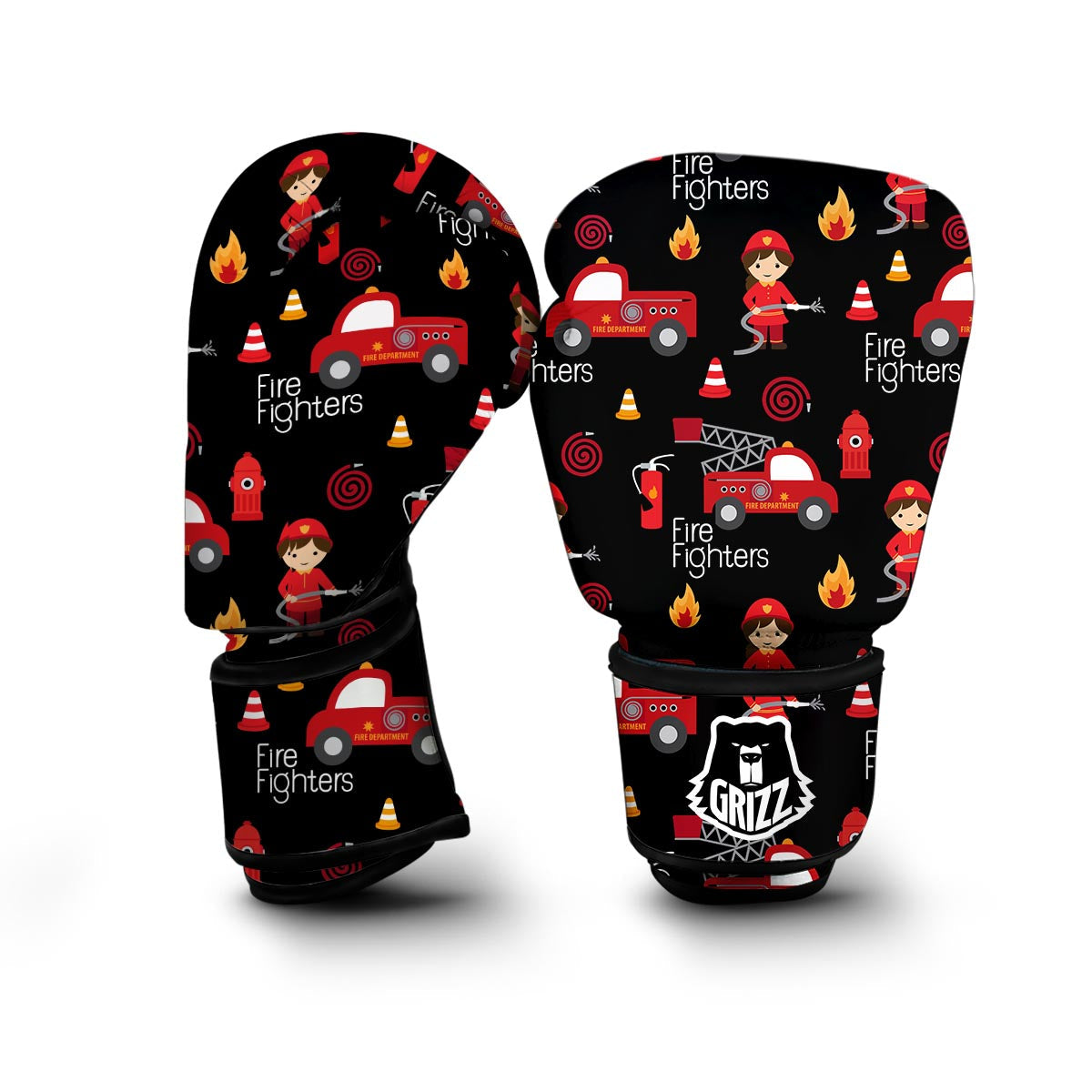 Firefighter Print Pattern Boxing Gloves-grizzshop