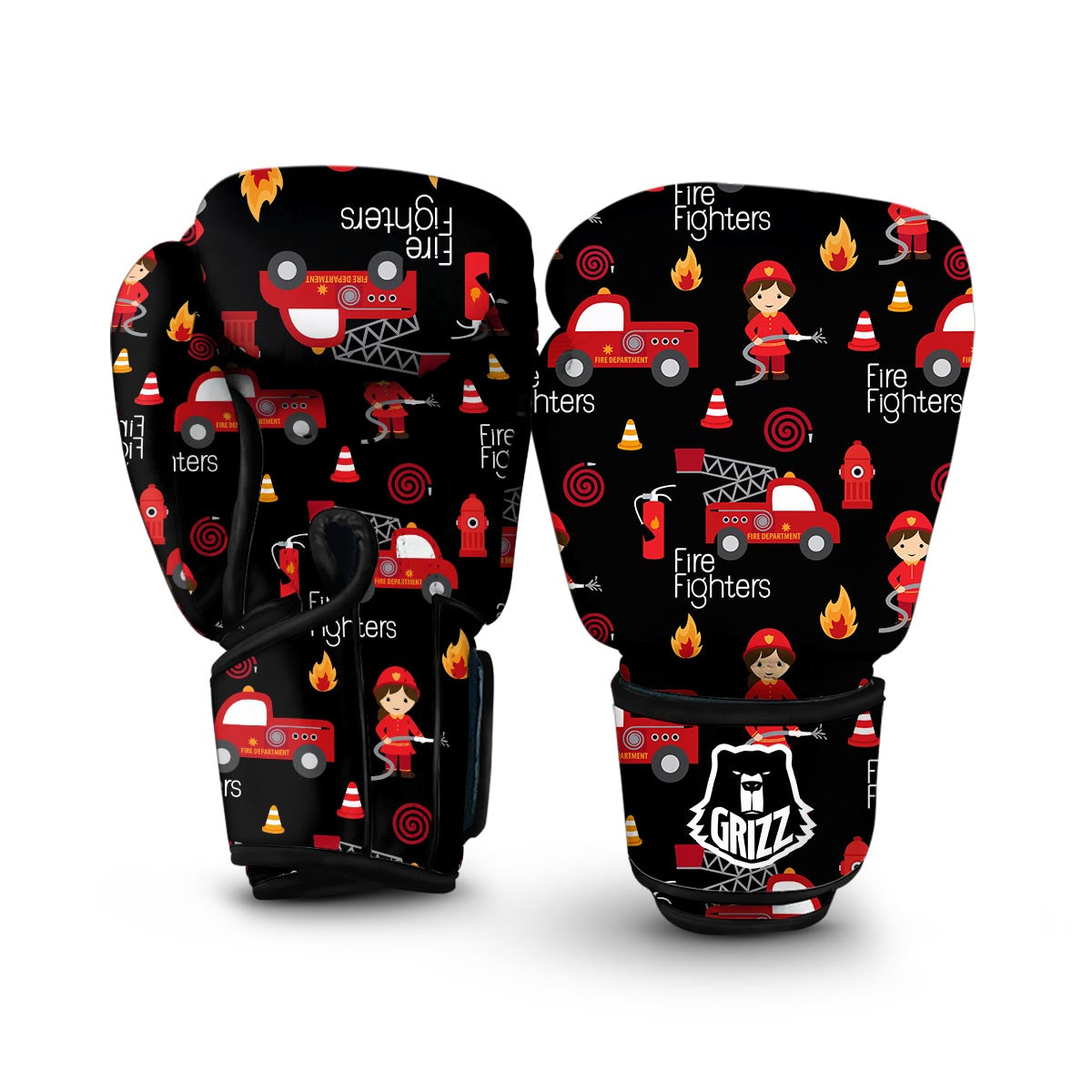 Firefighter Print Pattern Boxing Gloves-grizzshop