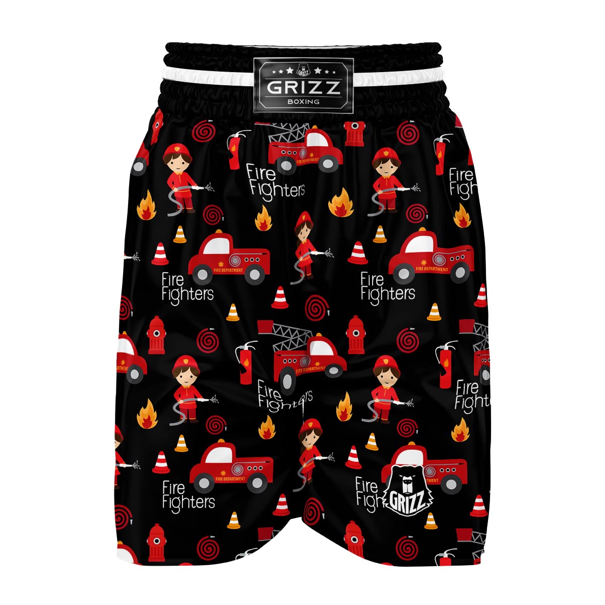 Firefighter Print Pattern Boxing Shorts-grizzshop