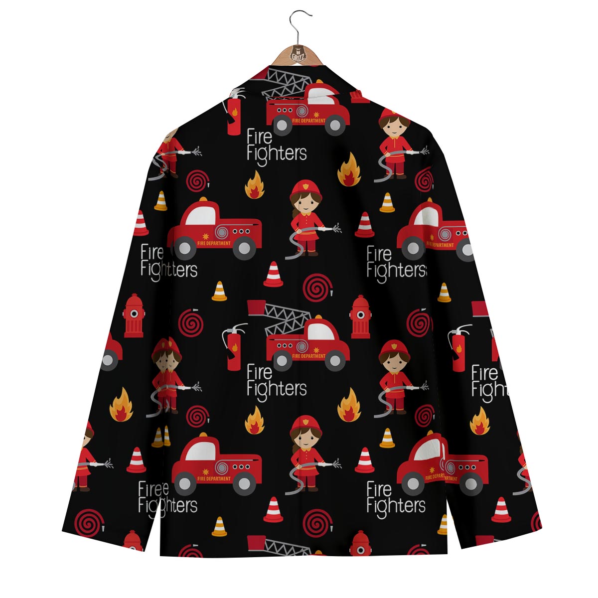 Firefighter Print Pattern Men's Blazer-grizzshop