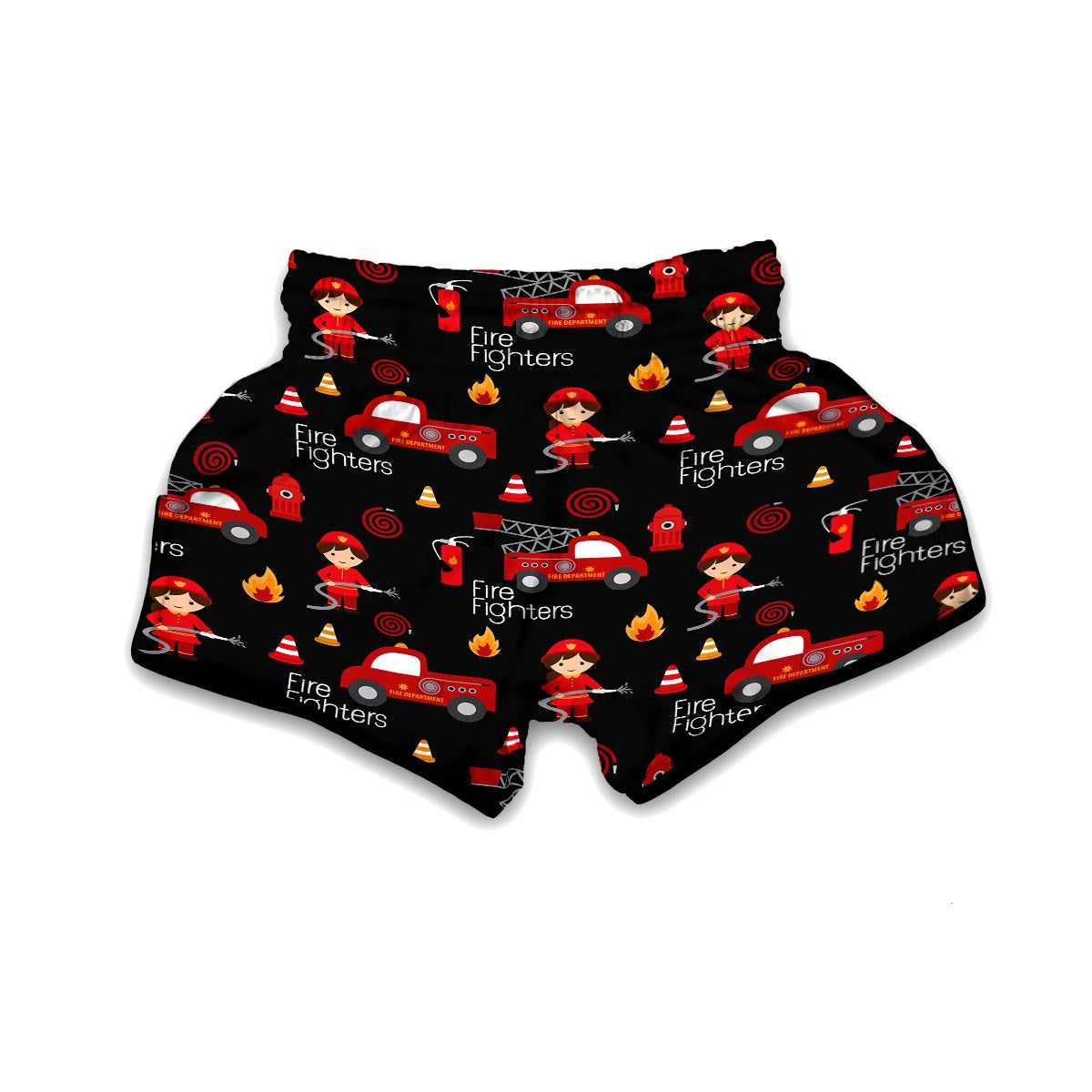 Firefighter Print Pattern Muay Thai Boxing Shorts-grizzshop