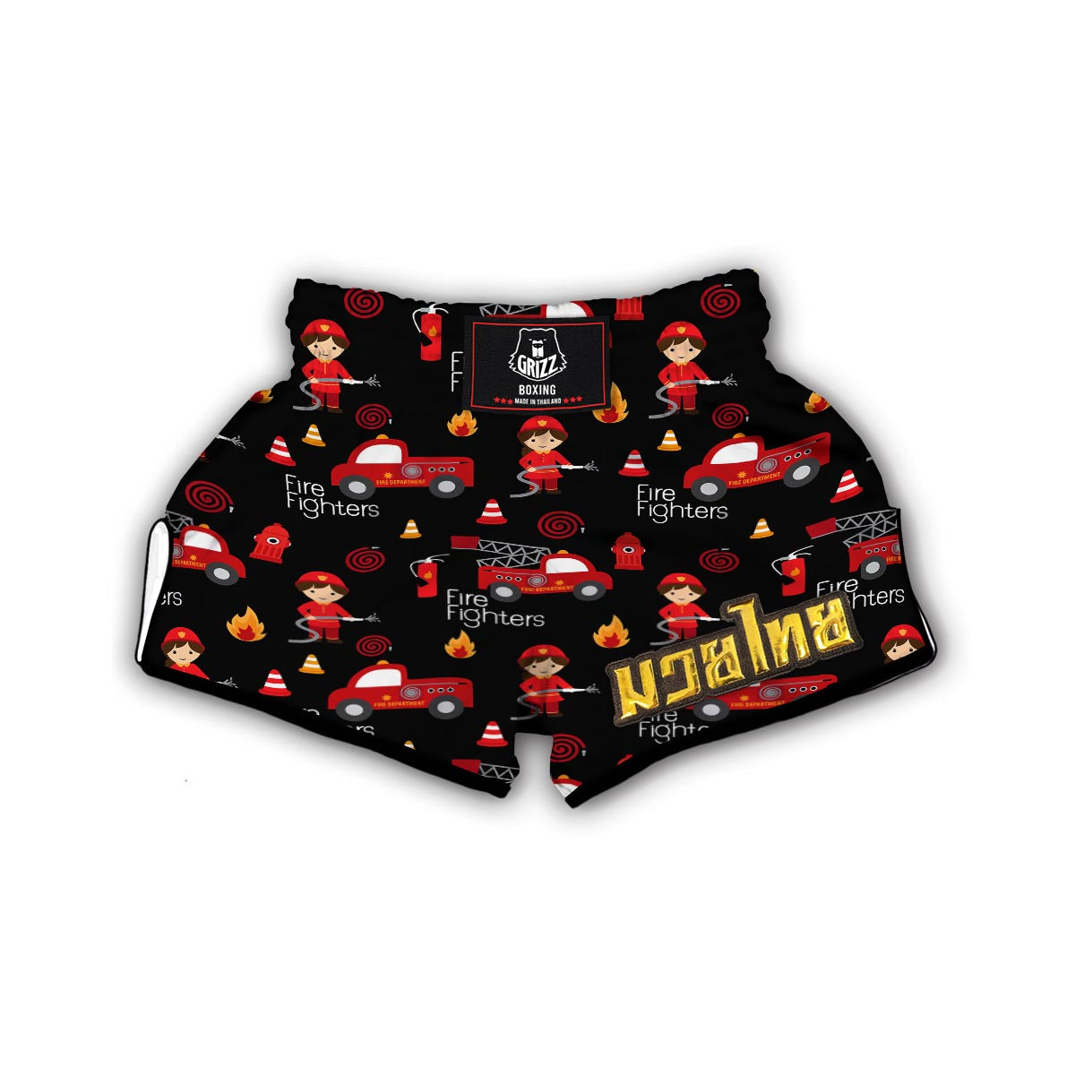 Firefighter Print Pattern Muay Thai Boxing Shorts-grizzshop