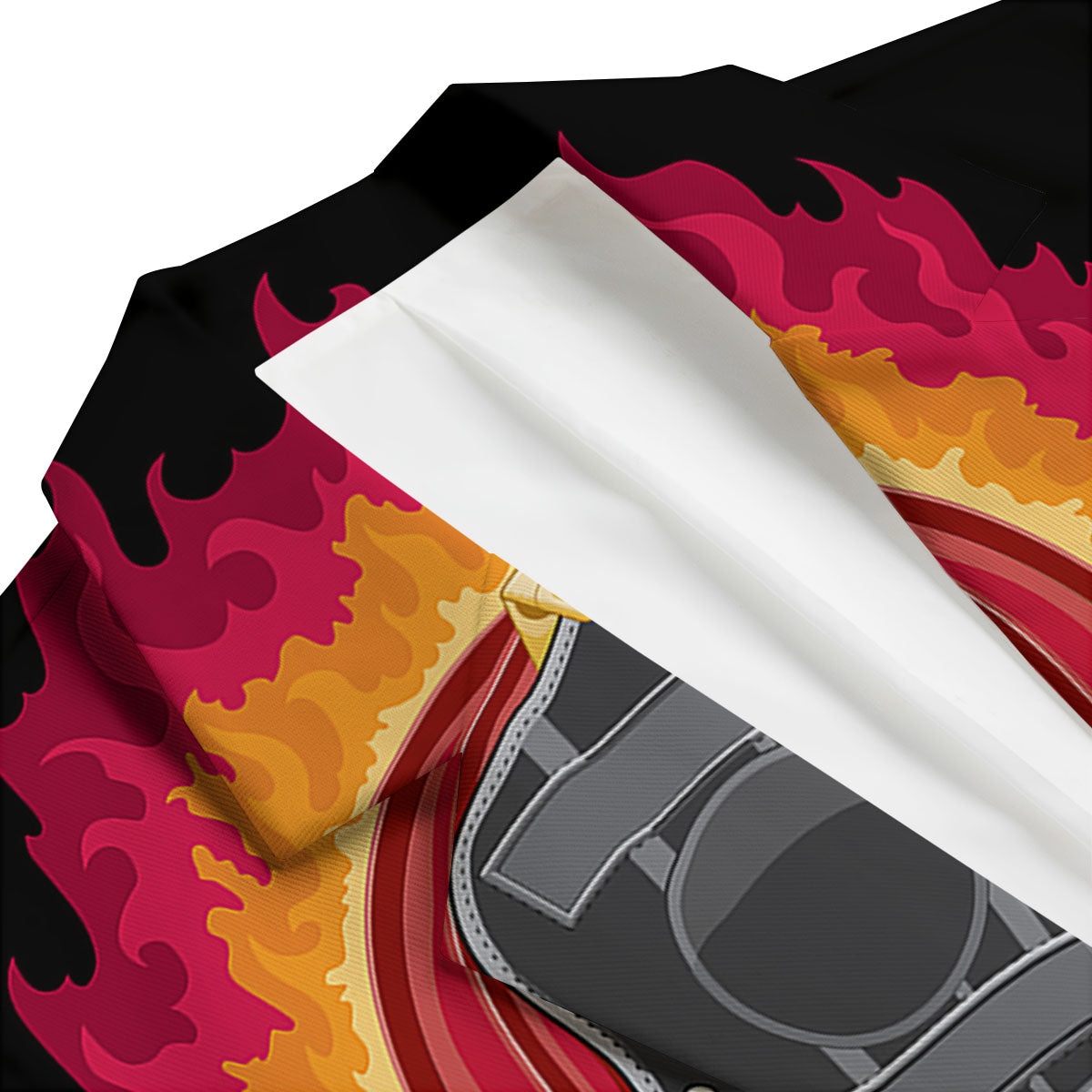 Firefighter Skull Flaming Print Men's Blazer-grizzshop