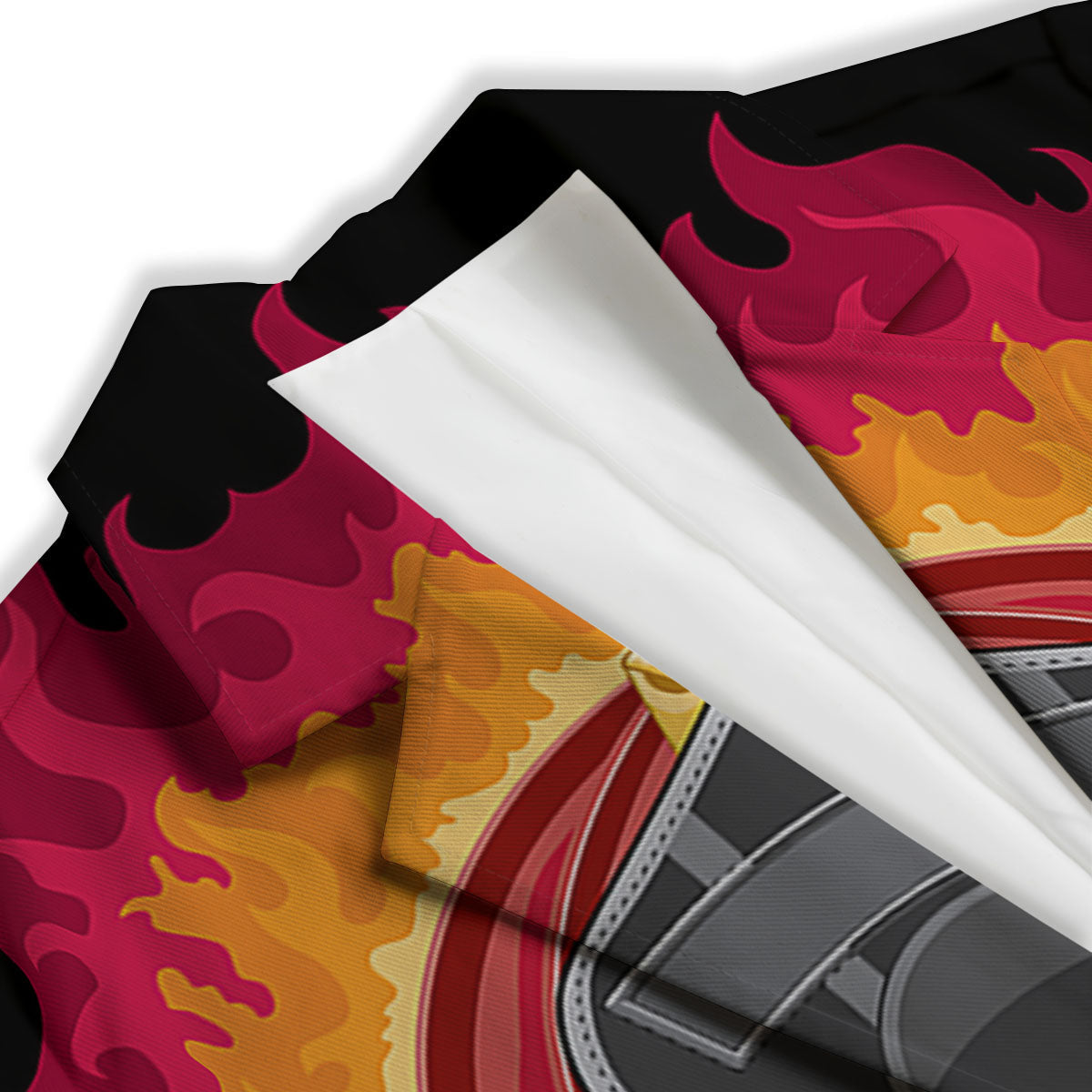 Firefighter Skull Flaming Print Women's Blazer-grizzshop