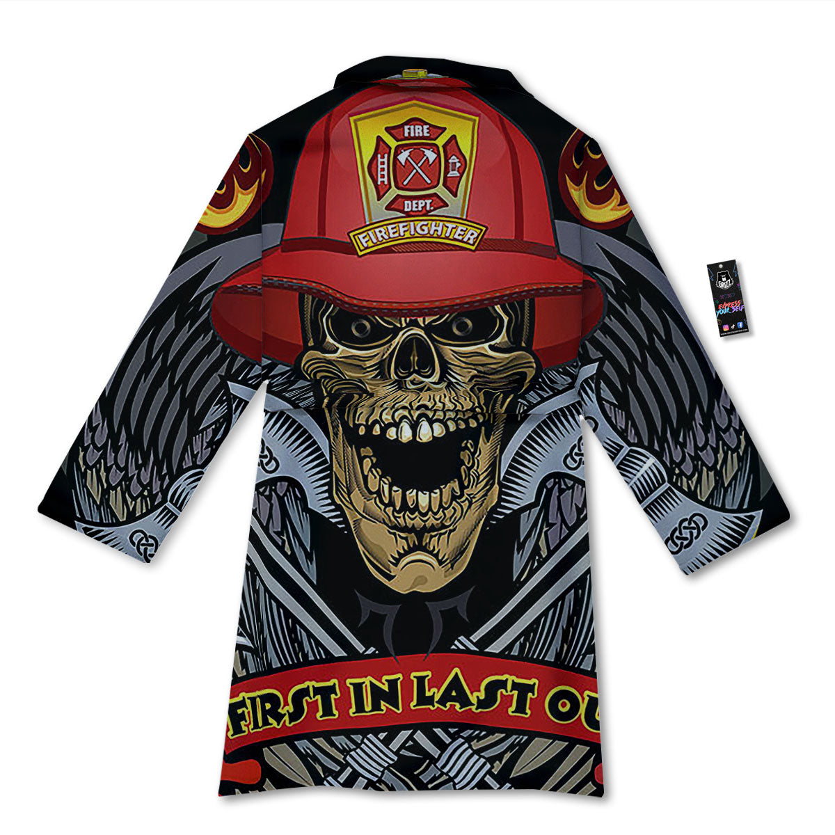 Firefighter Volunteer Print Bathrobe-grizzshop