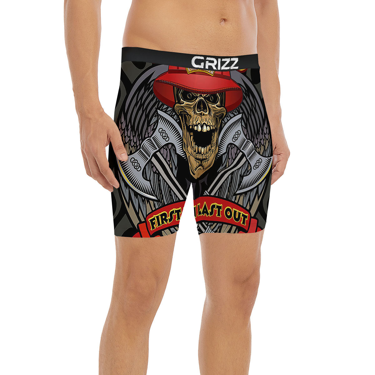 Firefighter Volunteer Print Boxer Briefs-grizzshop
