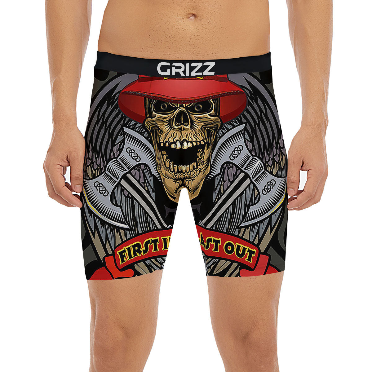 Firefighter Volunteer Print Boxer Briefs-grizzshop