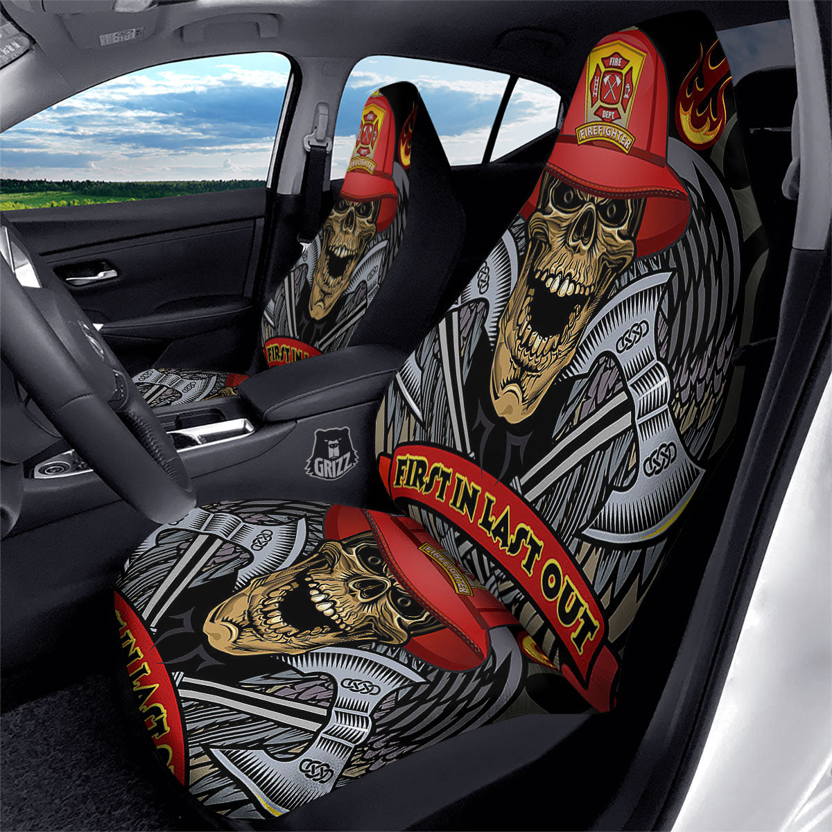 Firefighter Volunteer Print Car Seat Covers-grizzshop