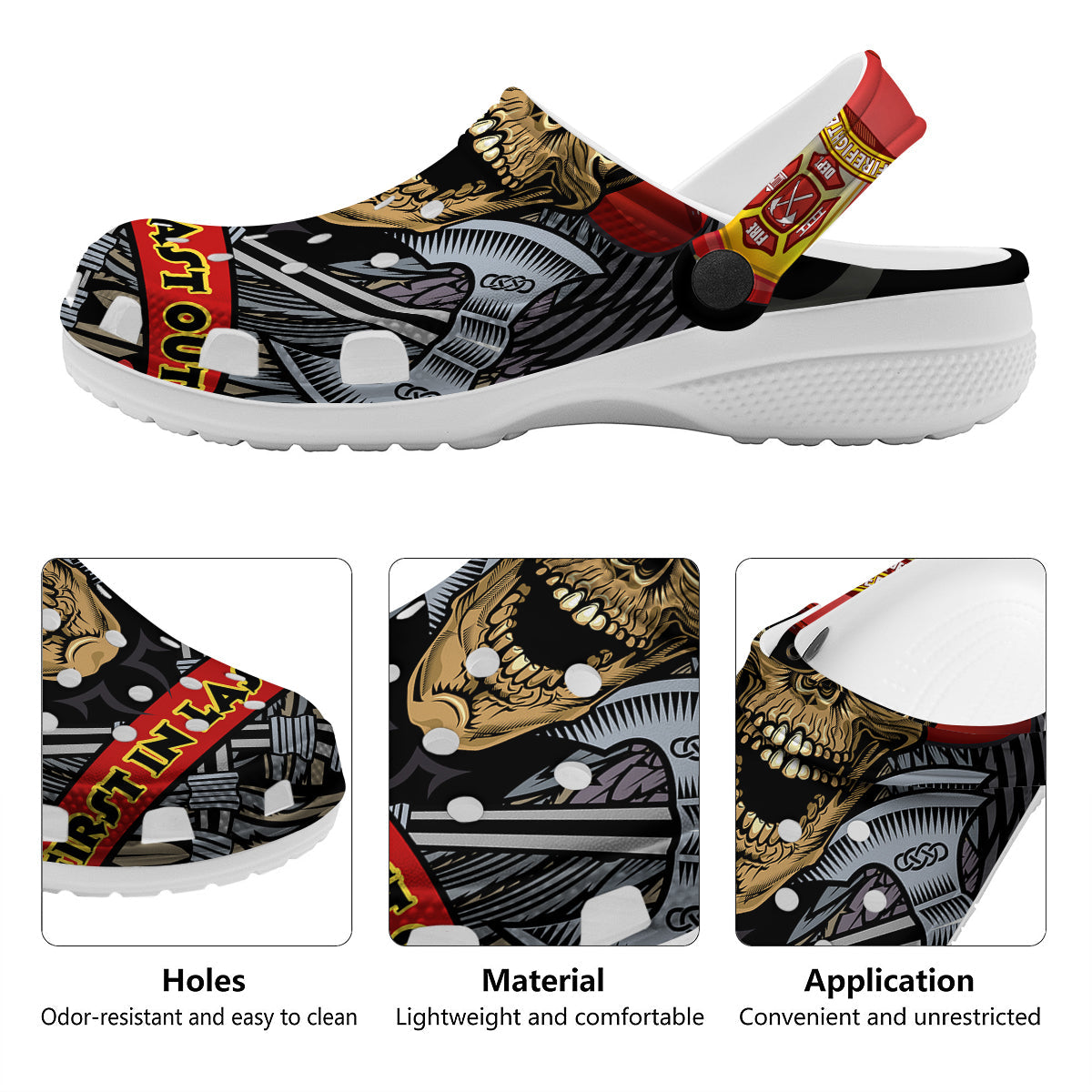 Firefighter Volunteer Print Clog-grizzshop