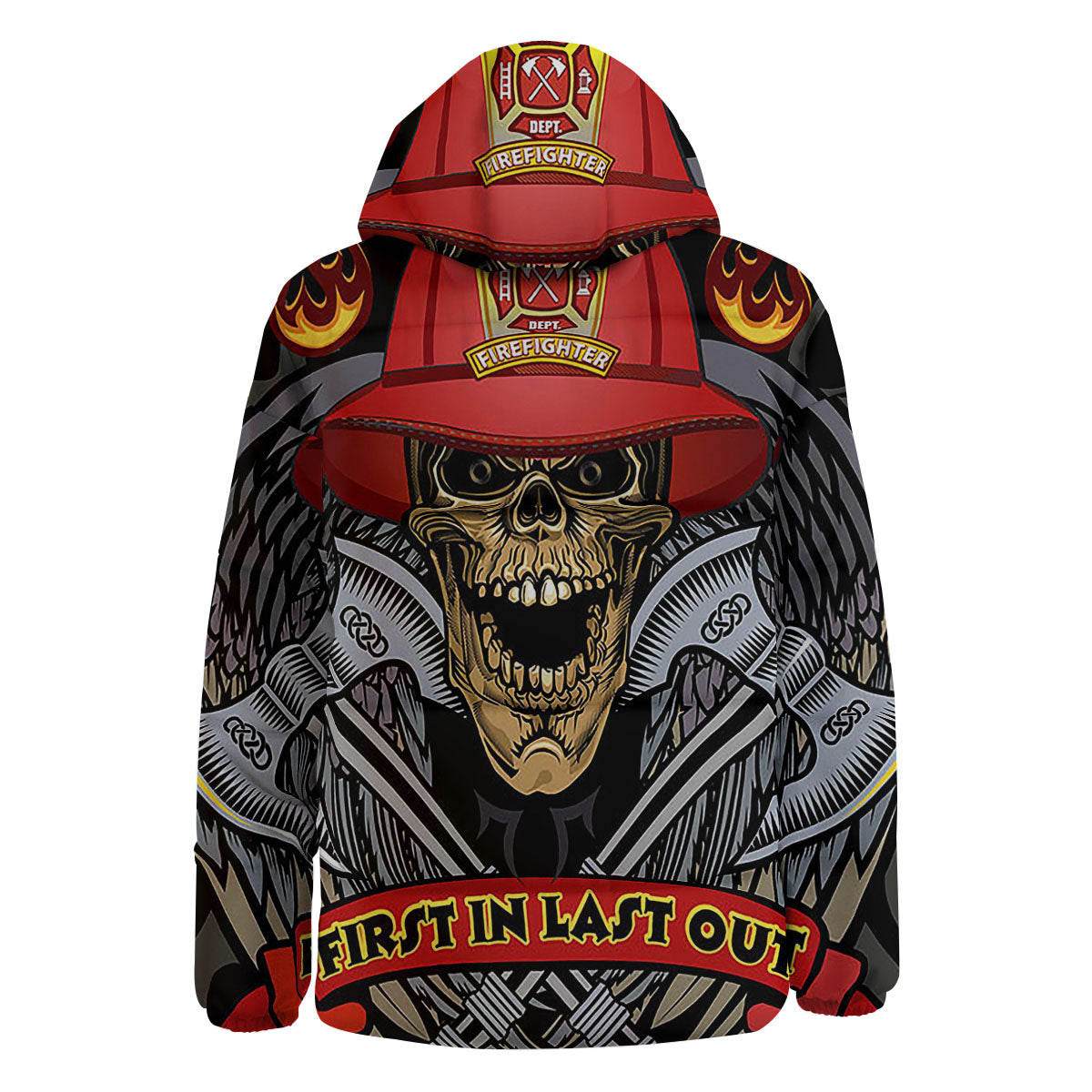 Firefighter Volunteer Print Down Jacket-grizzshop