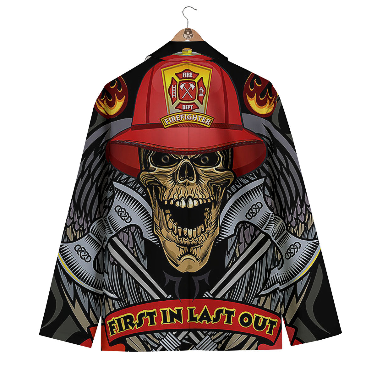 Firefighter Volunteer Print Men's Blazer-grizzshop