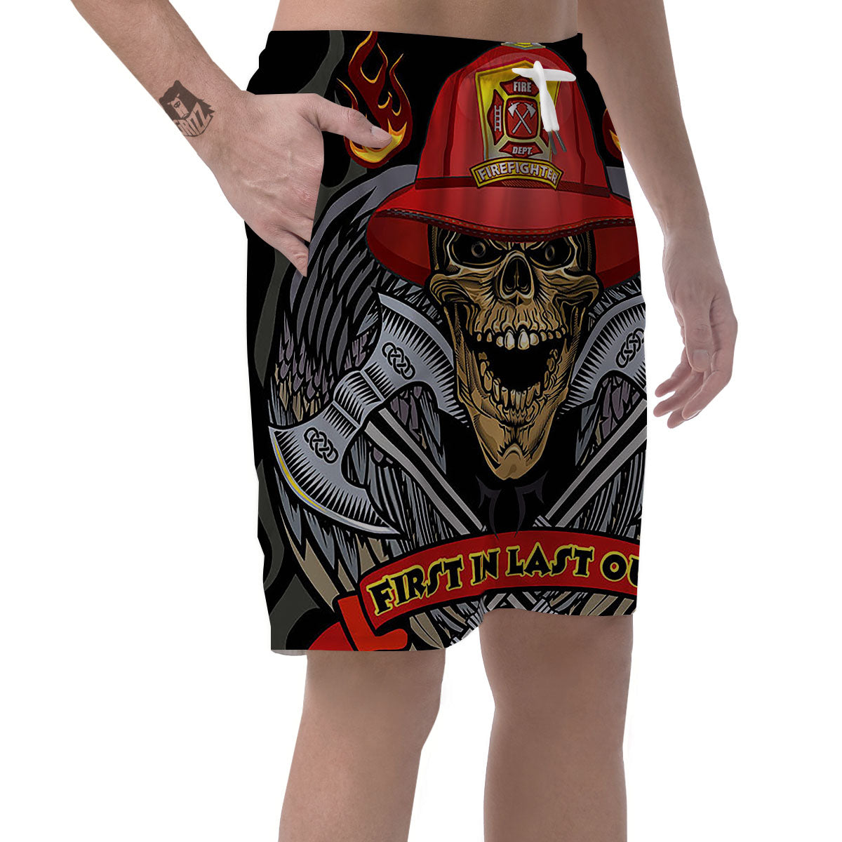 Firefighter Volunteer Print Men's Shorts-grizzshop
