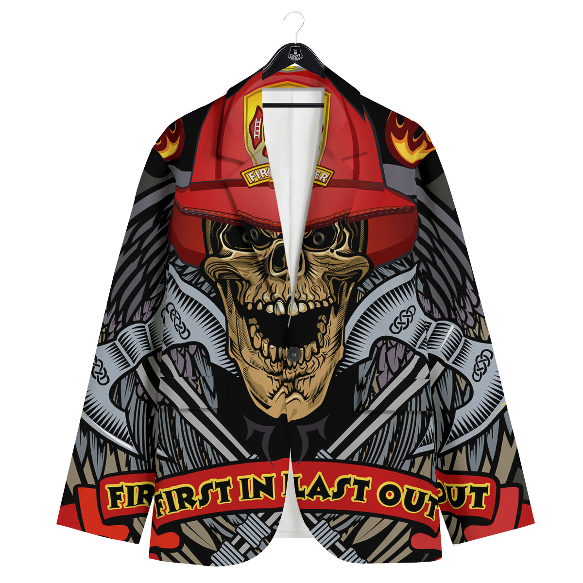 Firefighter Volunteer Print Men's Sport Coat-grizzshop
