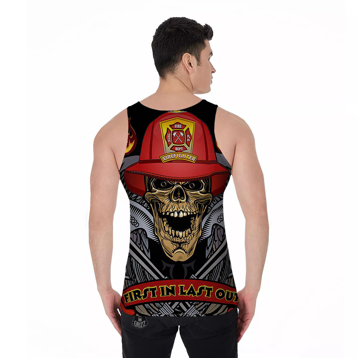 Firefighter Volunteer Print Men's Tank Top-grizzshop