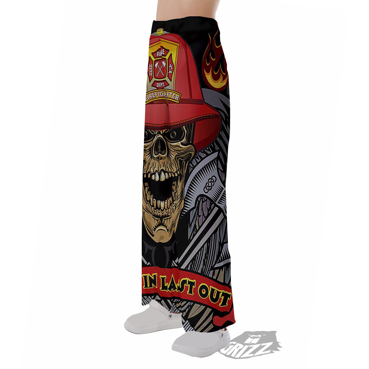 Firefighter Volunteer Print Pajama Pants-grizzshop