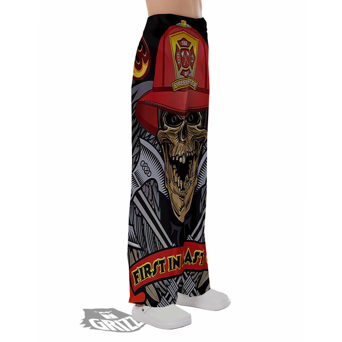 Firefighter Volunteer Print Pajama Pants-grizzshop