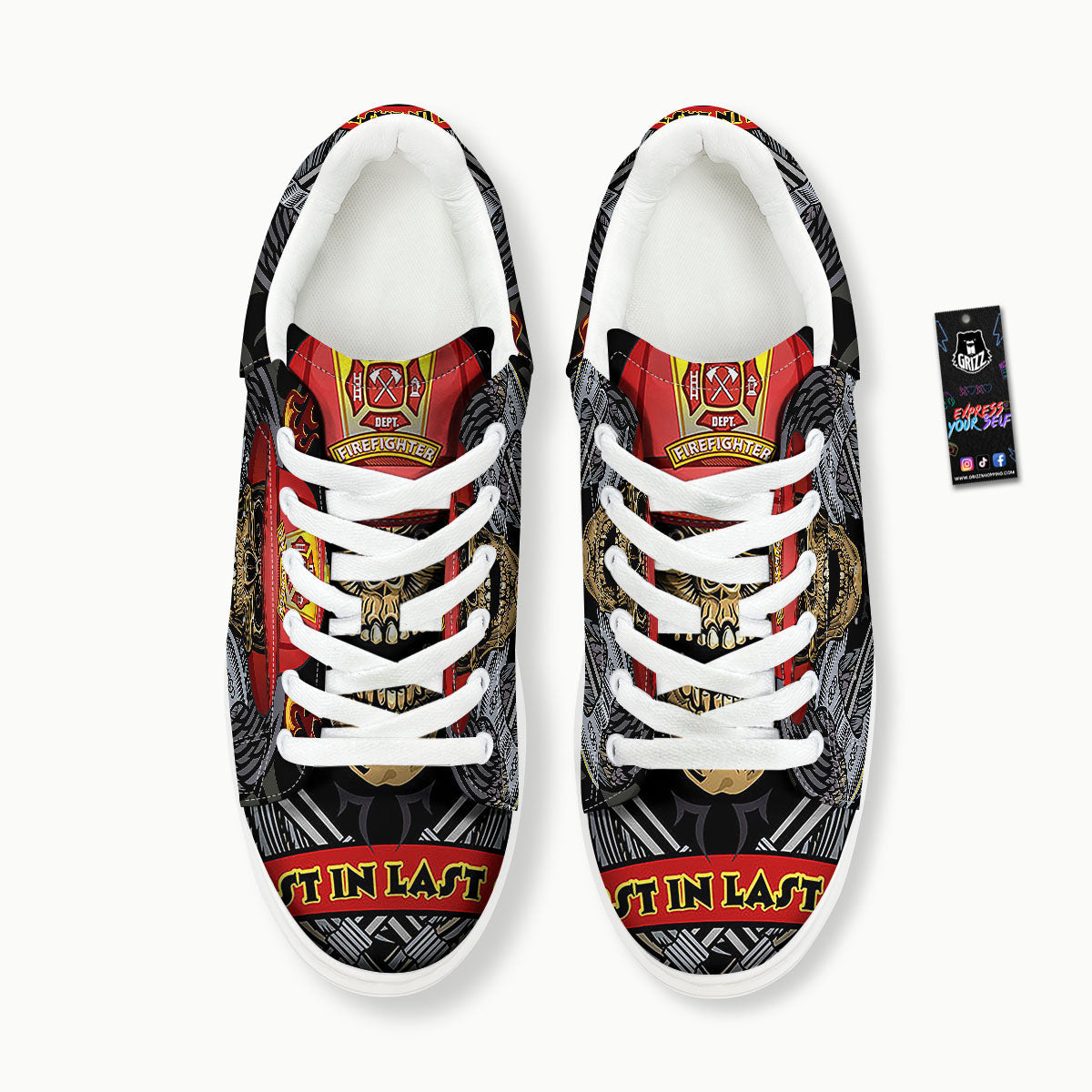 Firefighter Volunteer Print Platform Shoes-grizzshop