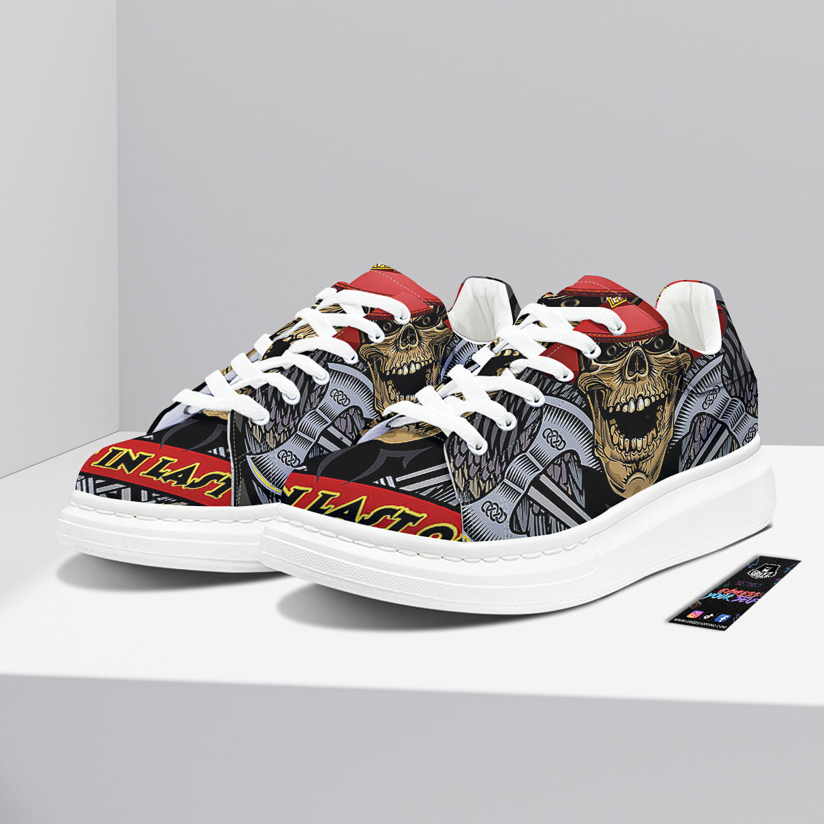 Firefighter Volunteer Print Platform Shoes-grizzshop