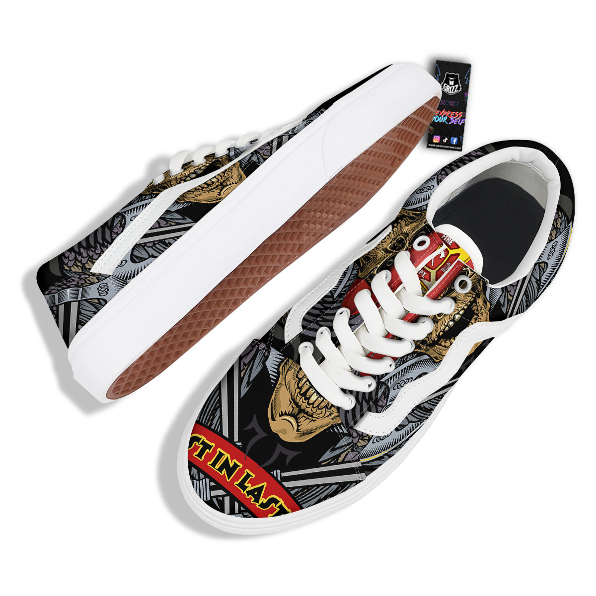 Firefighter Volunteer Print Skate Shoes-grizzshop