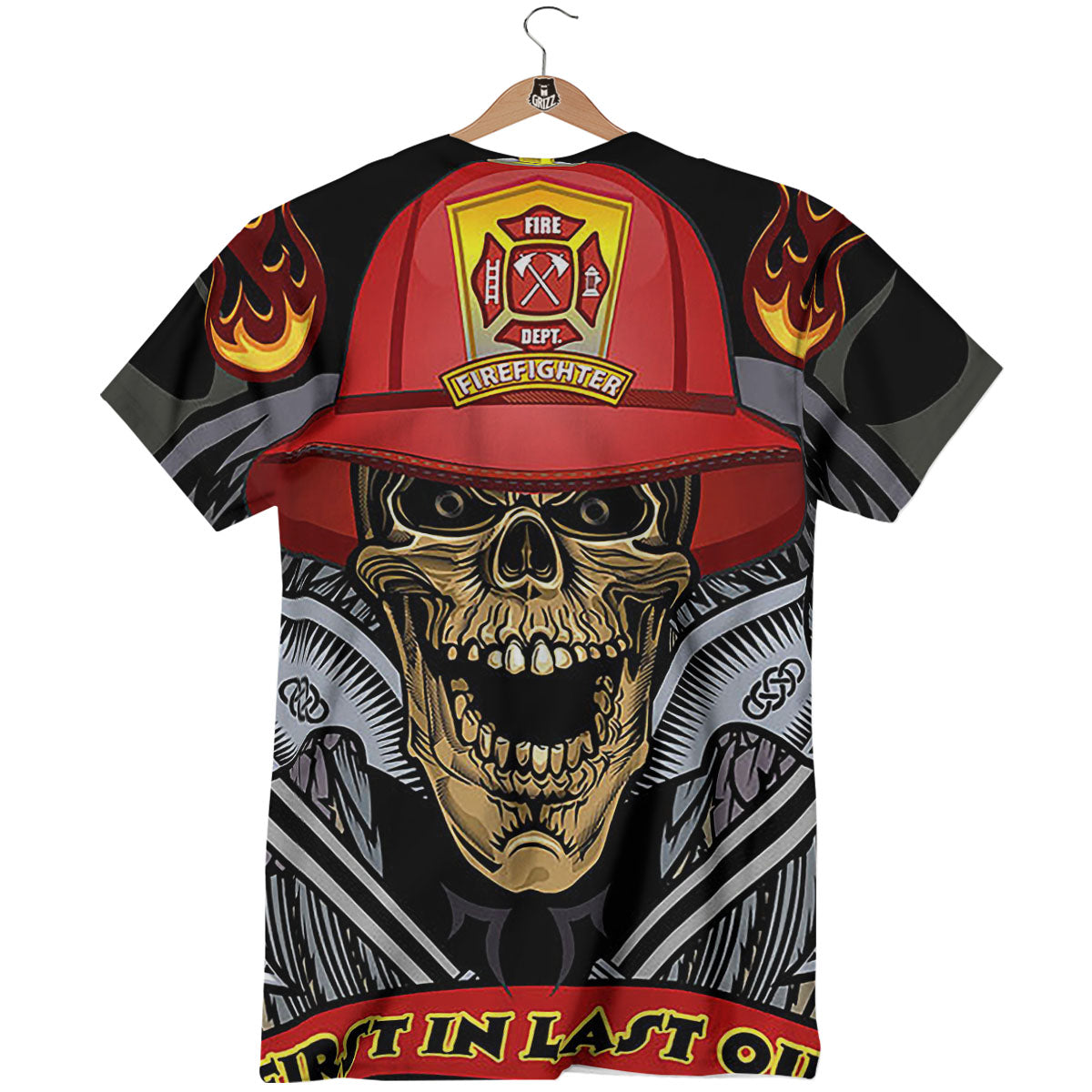 Firefighter Volunteer Print T-Shirt-grizzshop