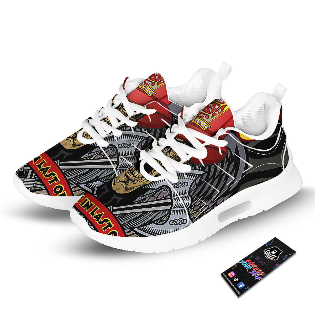 Firefighter Volunteer Print Tennis Shoes-grizzshop