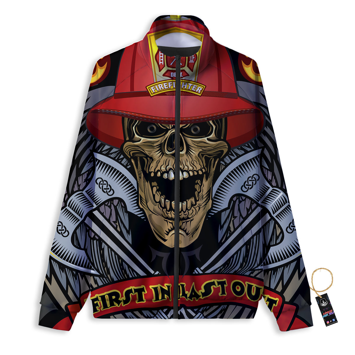 Firefighter Volunteer Print Track Jacket-grizzshop